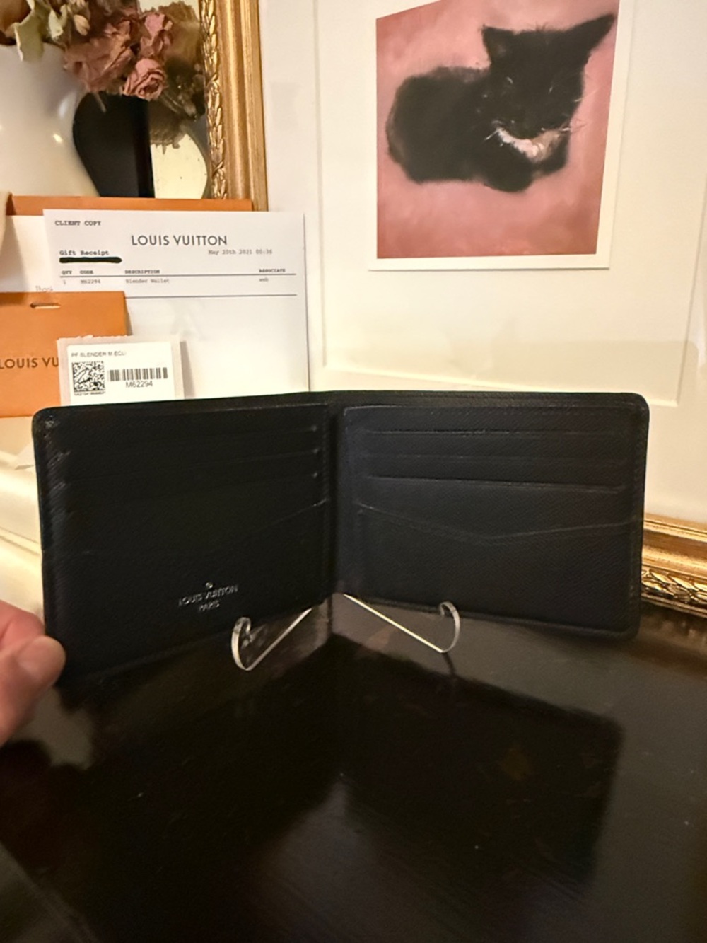 AUTH Louis Vuitton Monogram Eclipse Slim Wallet - Picture 6 of 16